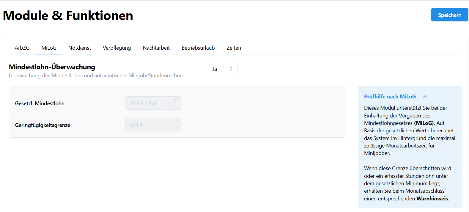 MiLoG-Modul in LohnConnect